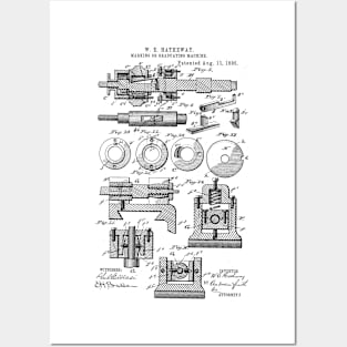 Marking or graduating machine Vintage Retro Patent Hand Drawing Funny Novelty Gift Posters and Art